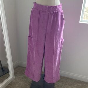 Urban Outfitters Wide Leg Corduroy Pants - Purple